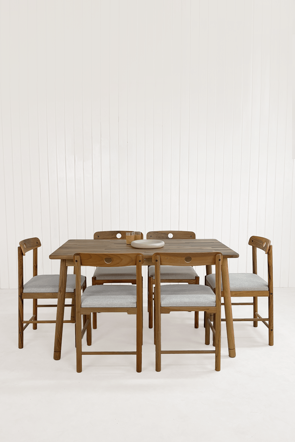 Alaçatı Masif Ceviz Ahşap Masa Takımı, 6 Sandalye  - 130x80