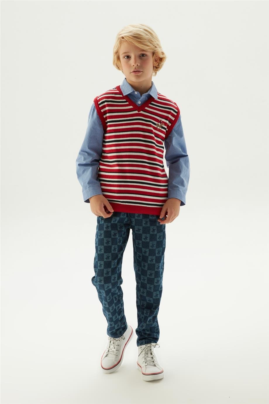 Beverly Hills Polo Club Erkek Çocuk Çizgili Kazak