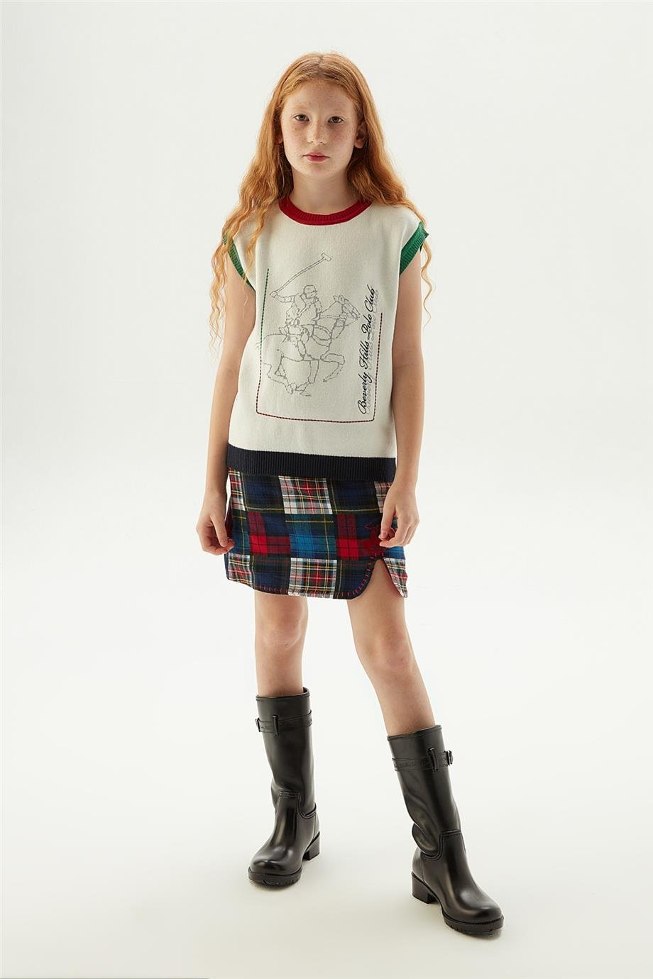 Beverly Hills Polo Club Kız Çocuk Beyaz Kazak