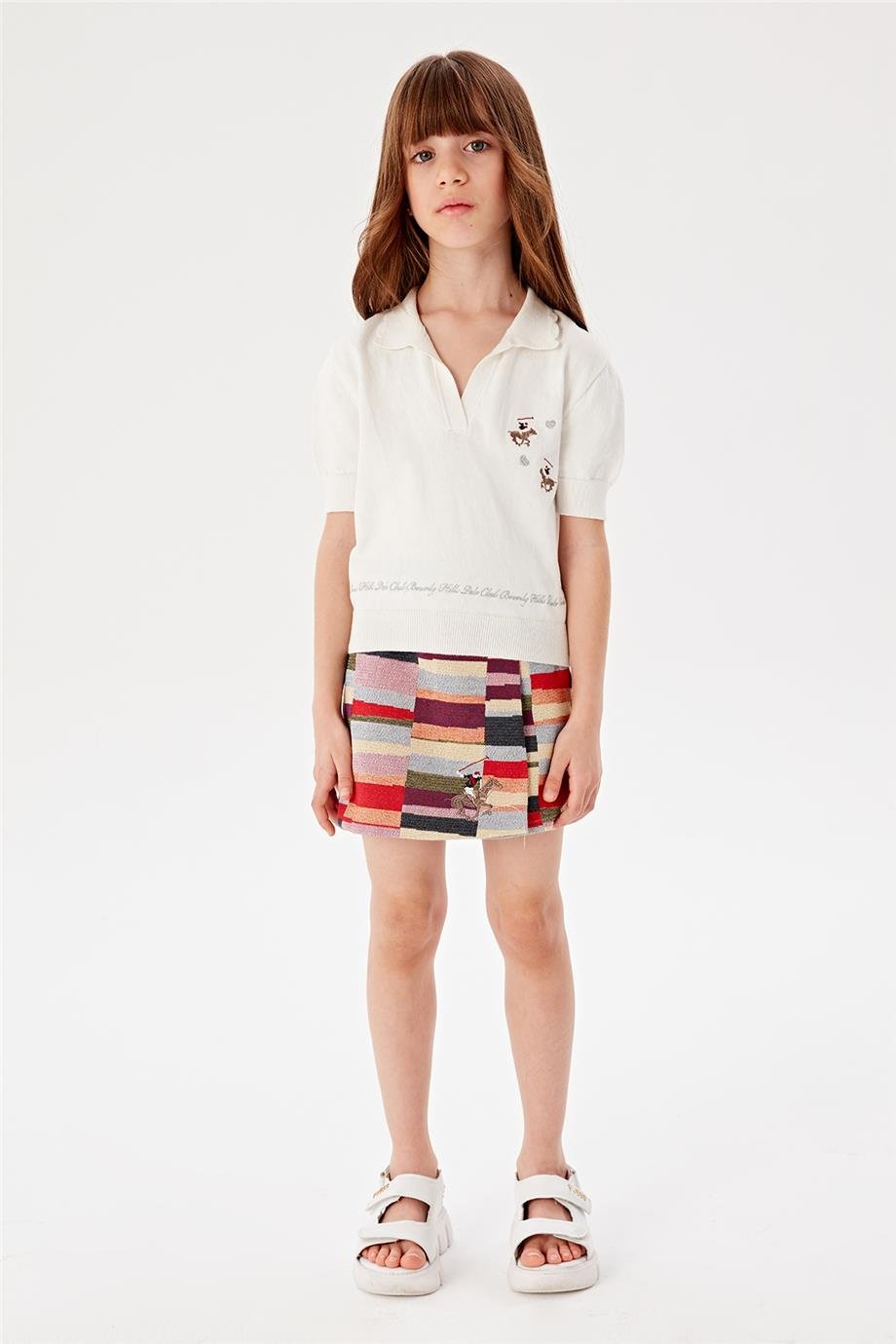 Beverly Hills Polo Club Kız Çocuk Desenli Şort Etek