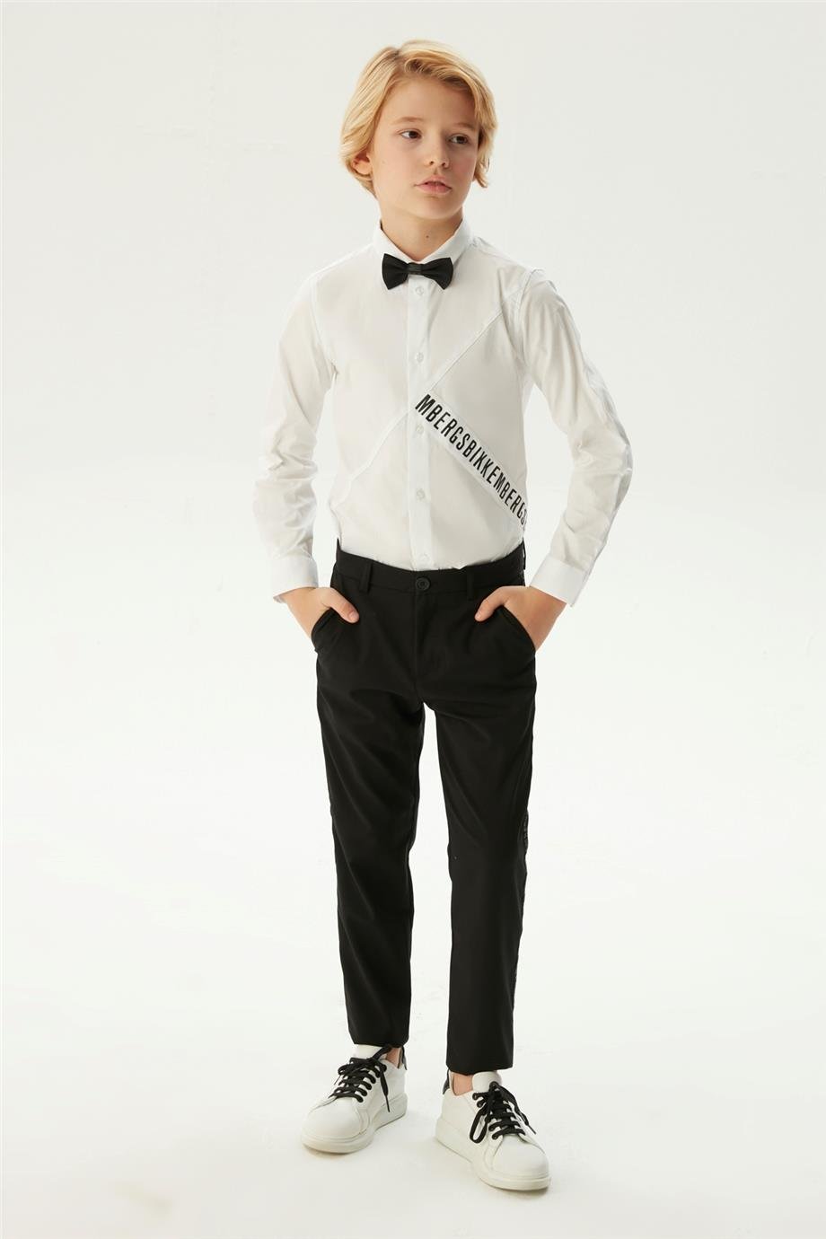 Bikkembergs Erkek Çocuk Beyaz Gömlek