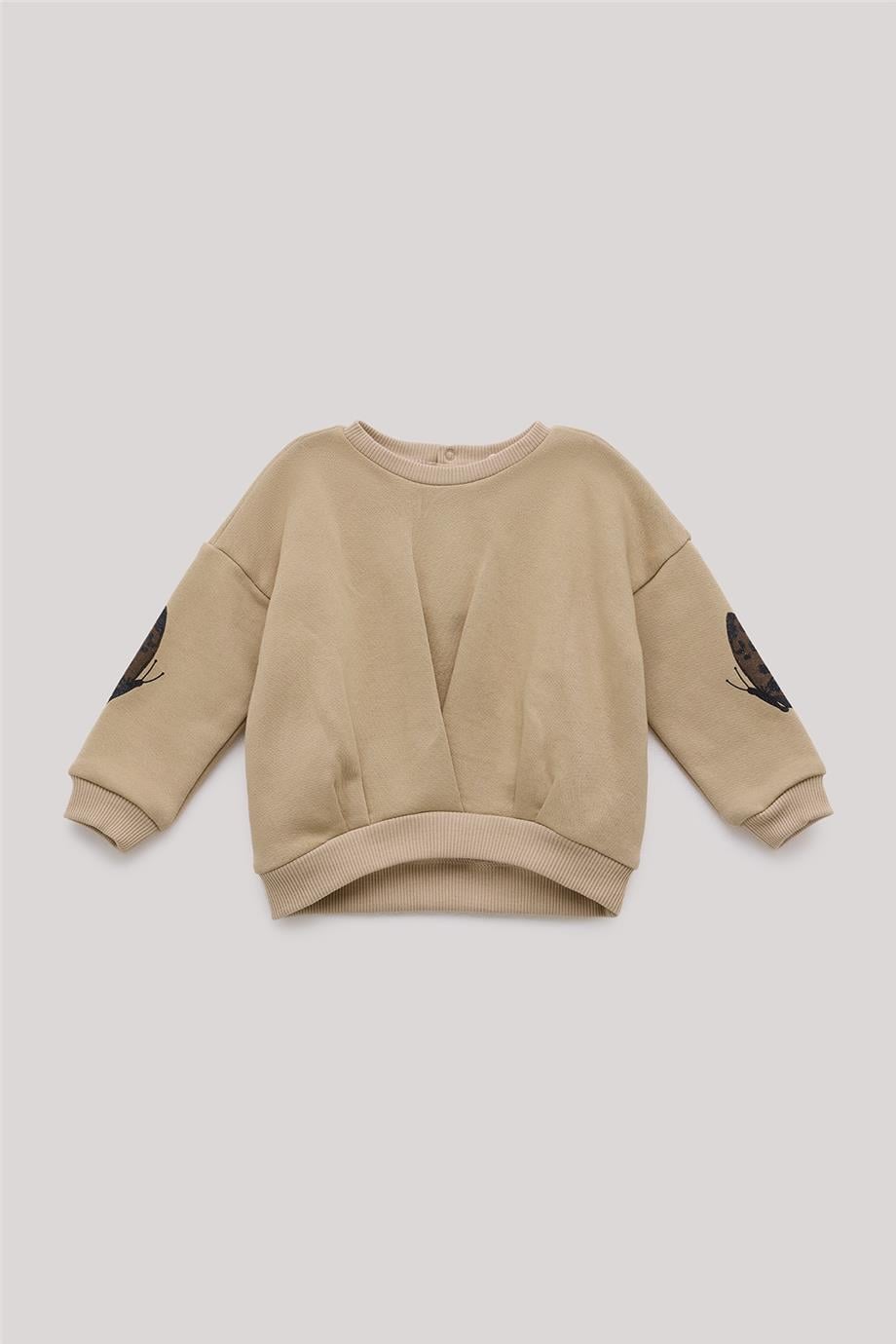 GB Baby Kız Bebek Bej Sweatshirt