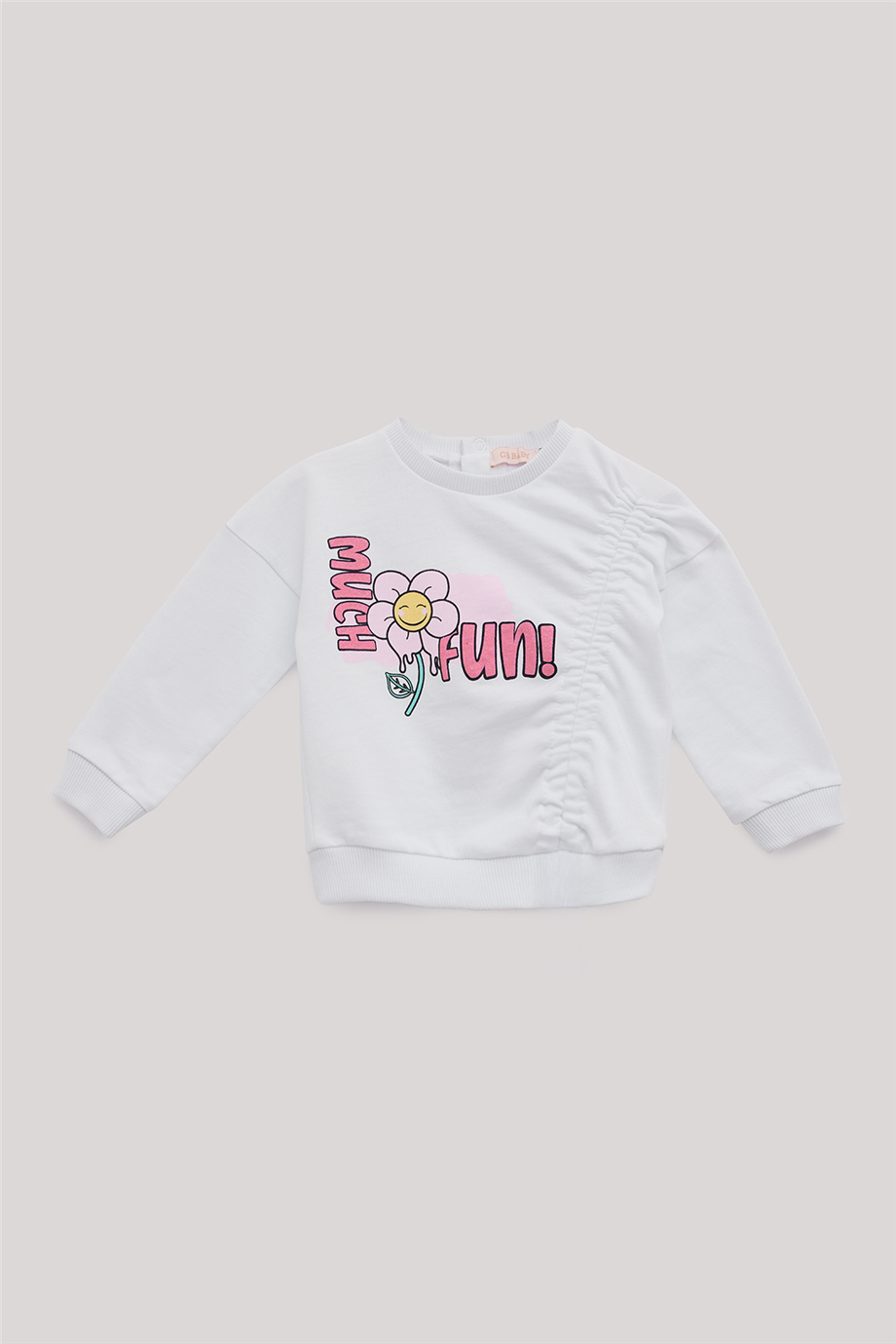 GB Baby Kız Bebek Beyaz SweatshirtGB Baby Kız Bebek Beyaz Sweatshirt