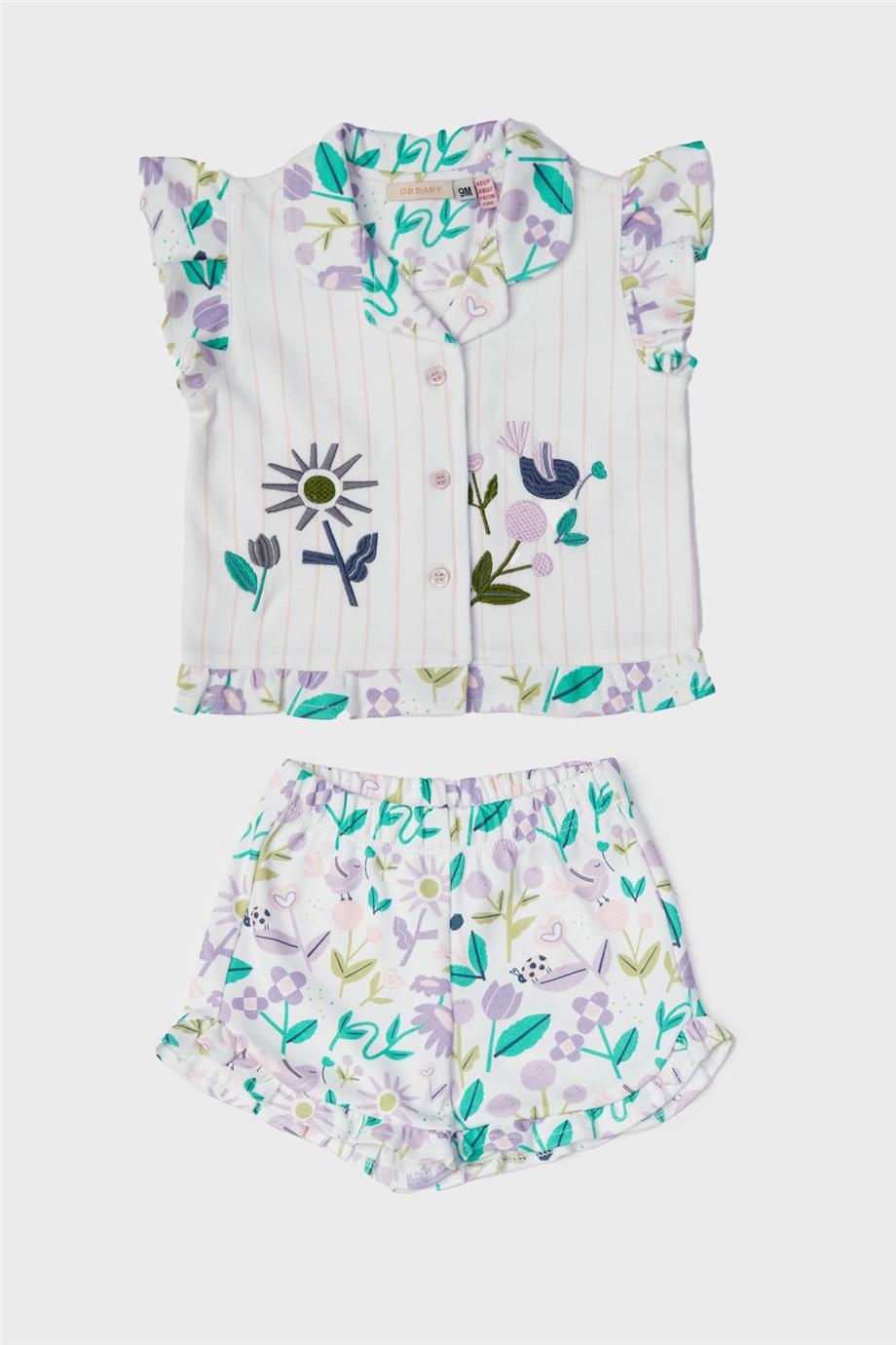 GB Baby Kız Bebek Desenli Pijama Takımı
