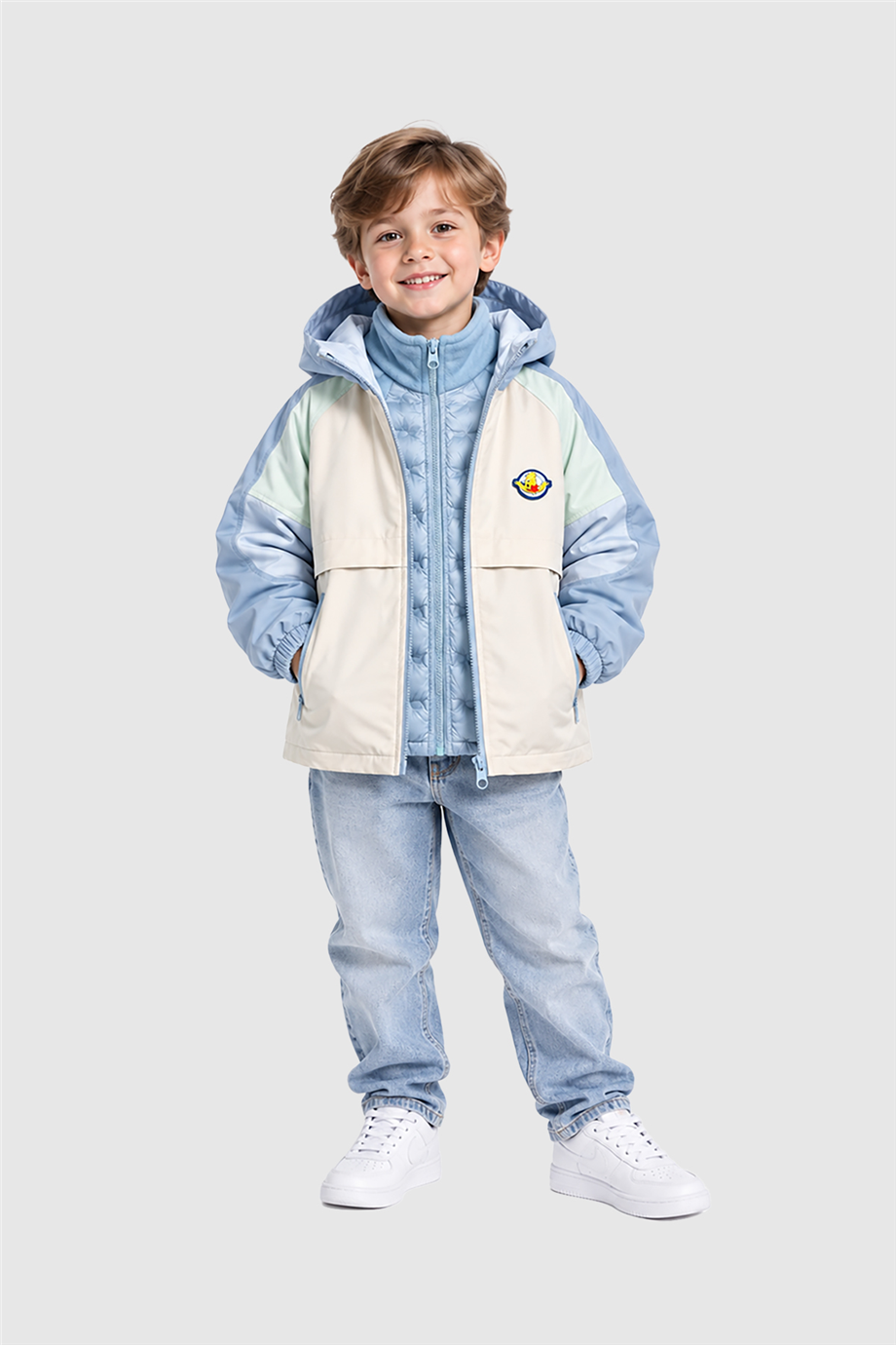 Haribo Unisex Çocuk Renk Bloklu Kapüşonlu MontHaribo Unisex Çocuk Renk Bloklu Kapüşonlu Mont