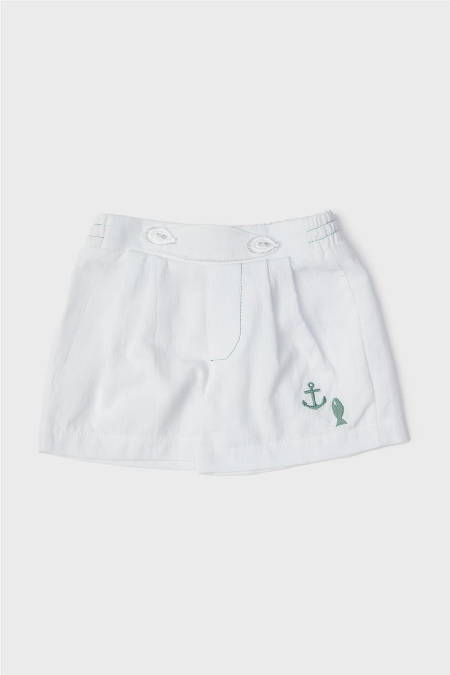 Layette Erkek Bebek Beyaz Şort