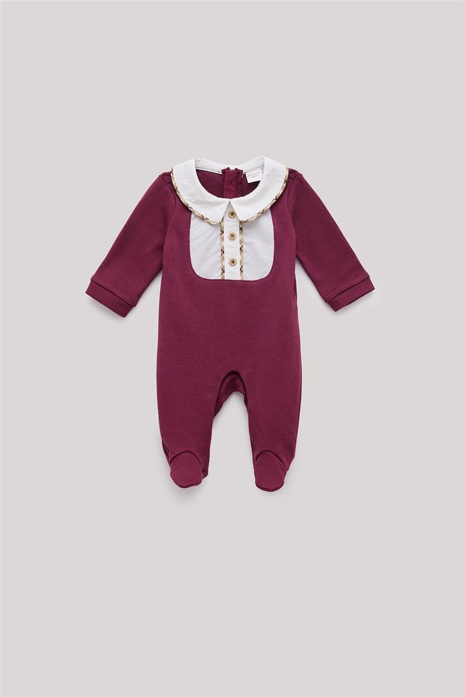 Layette Erkek Bebek Bordo Tulum