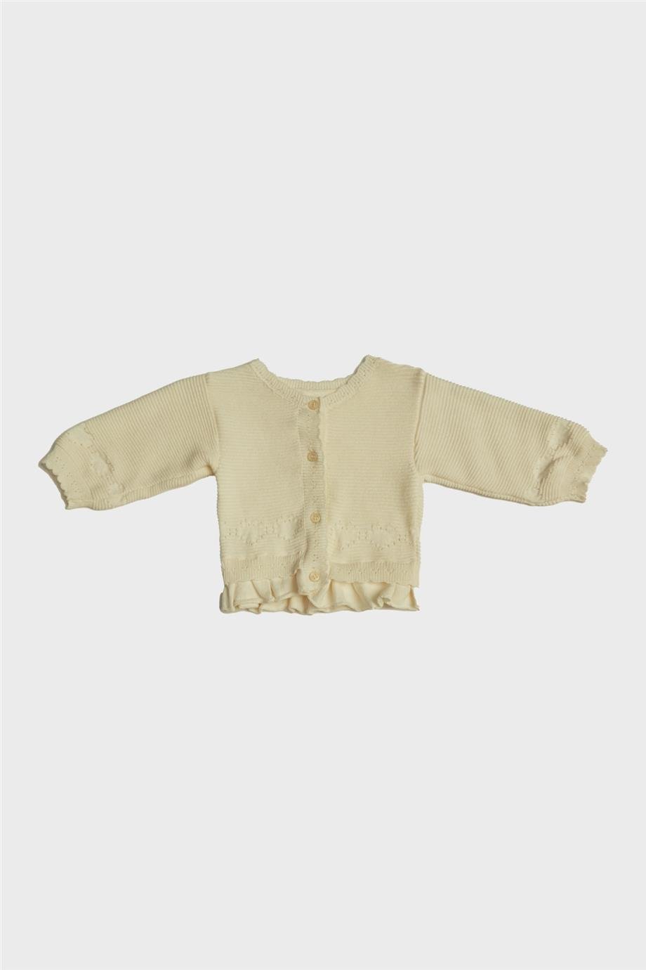 Layette Kız Bebek Beyaz Hırka