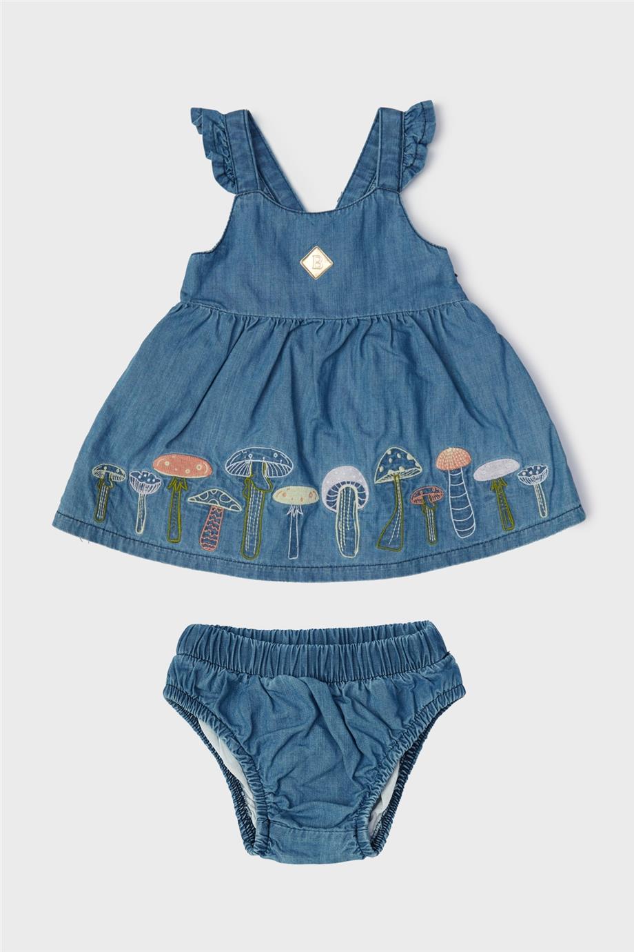 Layette Kız Bebek Denim Elbise