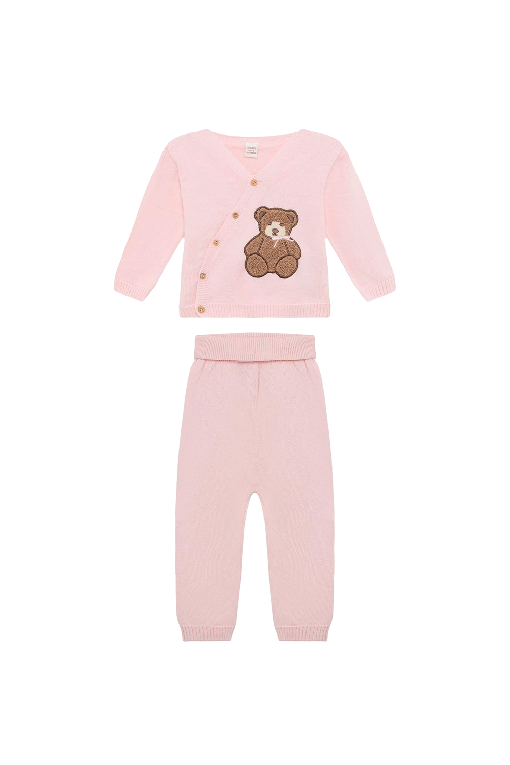 Layette Kız Bebek Pembe Triko TakımLayette Kız Bebek Pembe Triko Takım