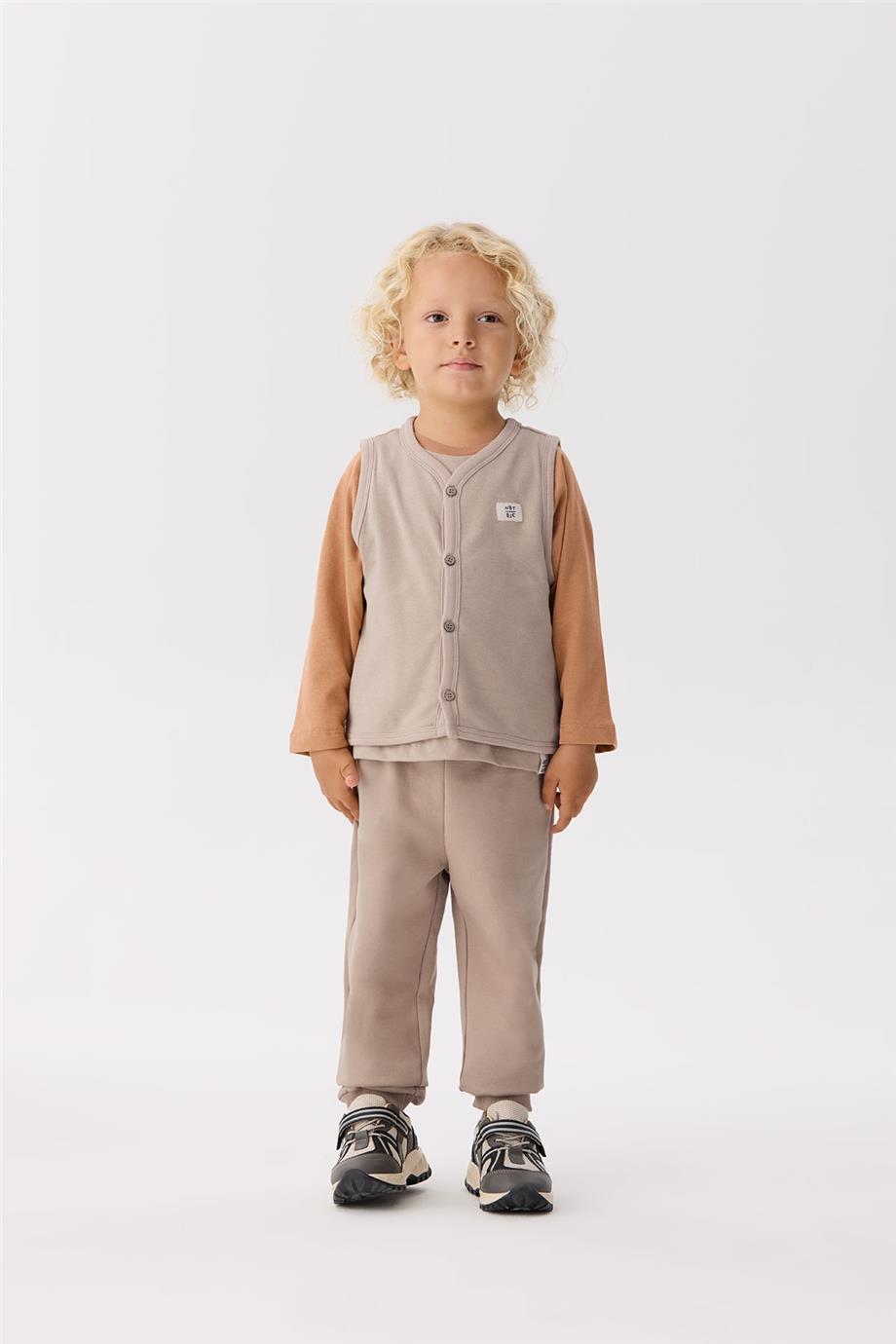 Nebbati Basic Erkek Bebek Bej Yelek