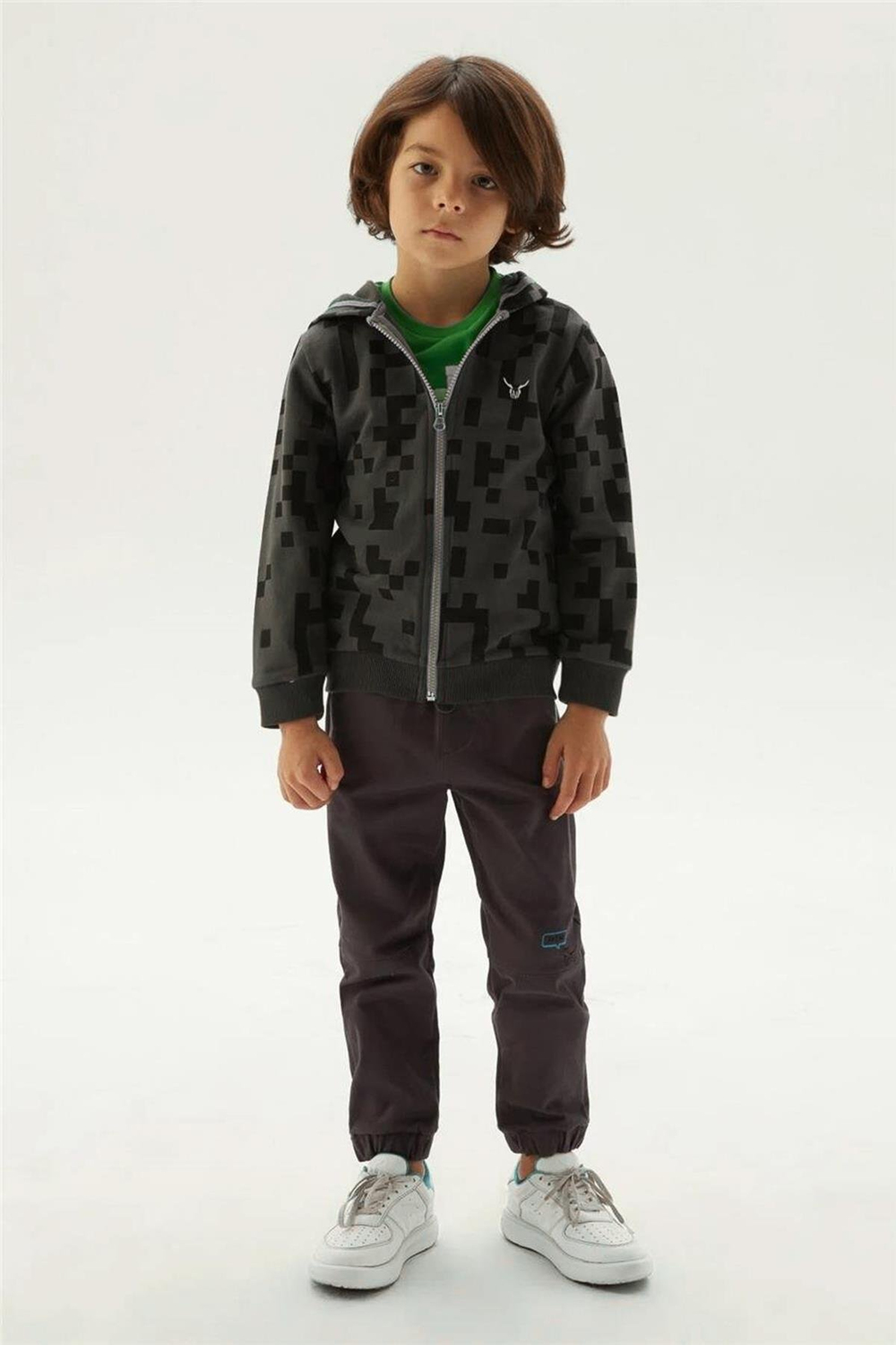 Nebbati Erkek Çocuk Antrasit Desenli Eşofman ÜstüNebbati Erkek Çocuk Antrasit Desenli Eşofman Üstü