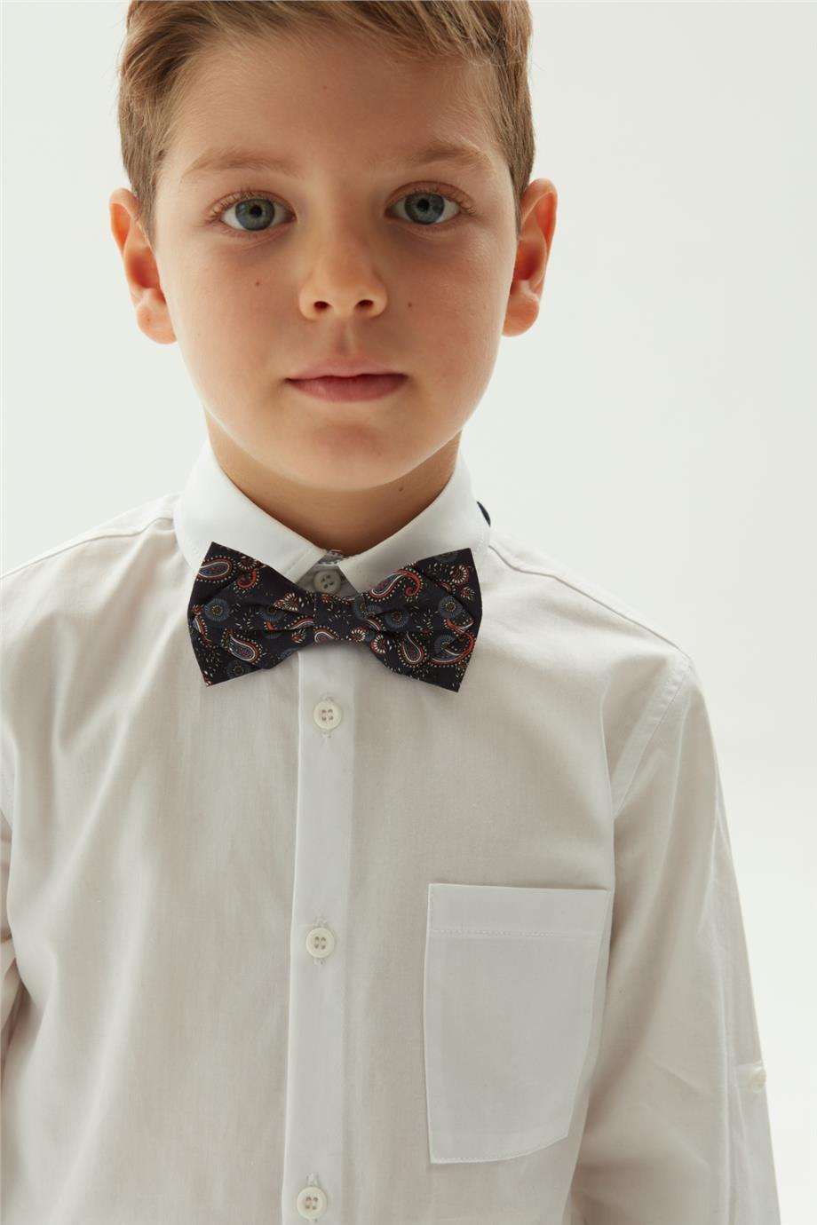 Nebbati Erkek Çocuk Desenli Papyon