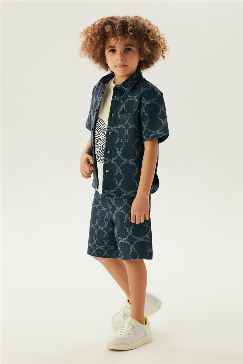 Nebbati Erkek Çocuk Lacivert Gömlek