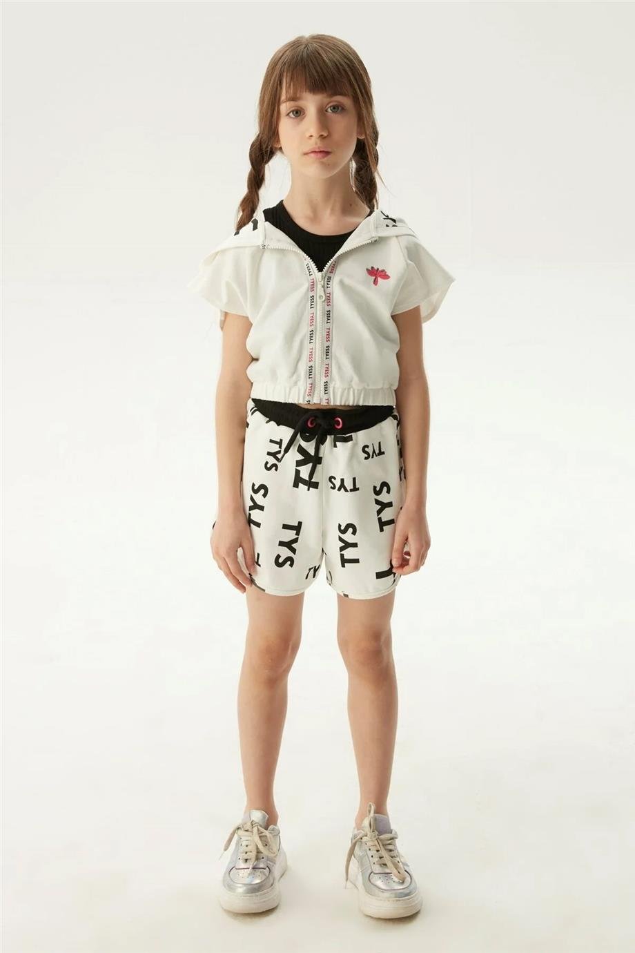 Tyess Kız Çocuk Beyaz Eşofman Üstü