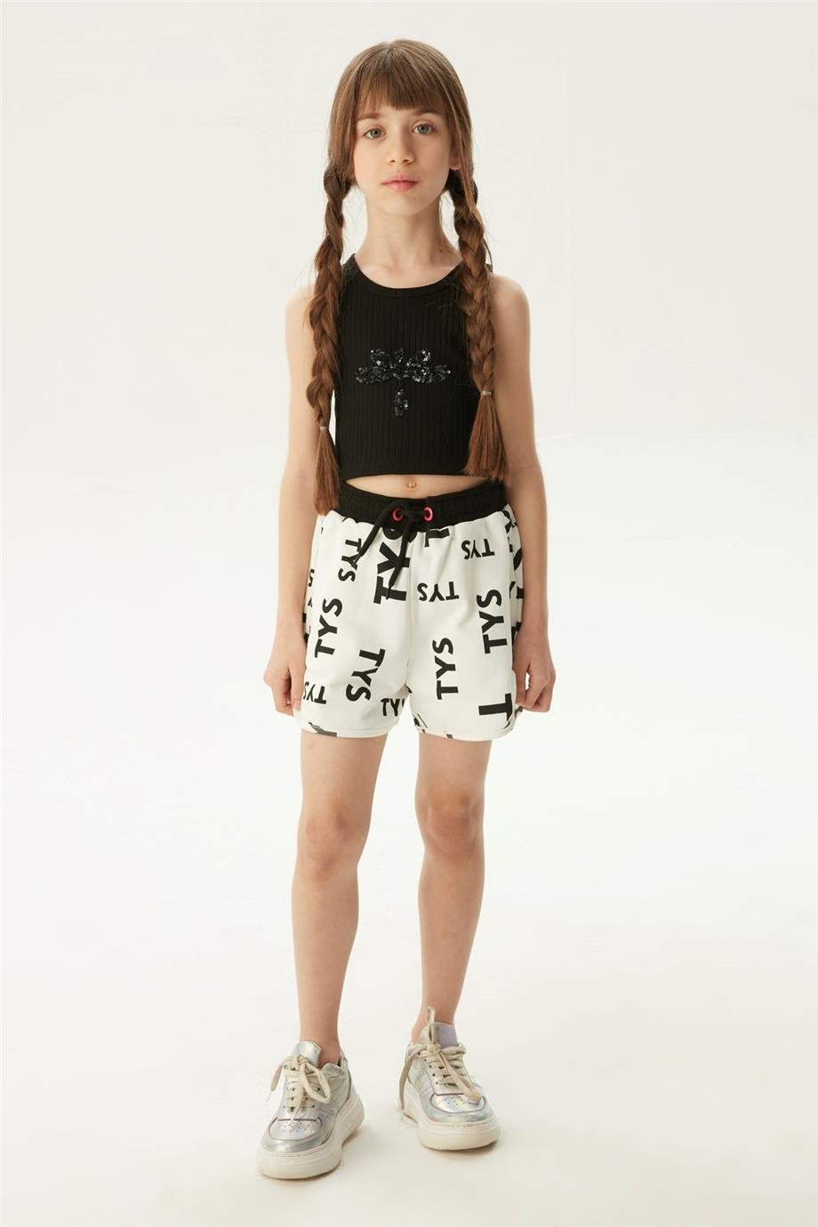 Tyess Kız Çocuk Beyaz Şort