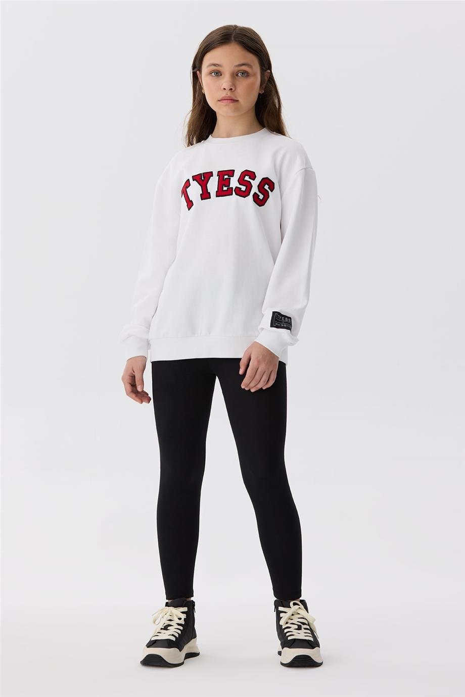 Tyess Kız Çocuk Beyaz Sweatshirt
