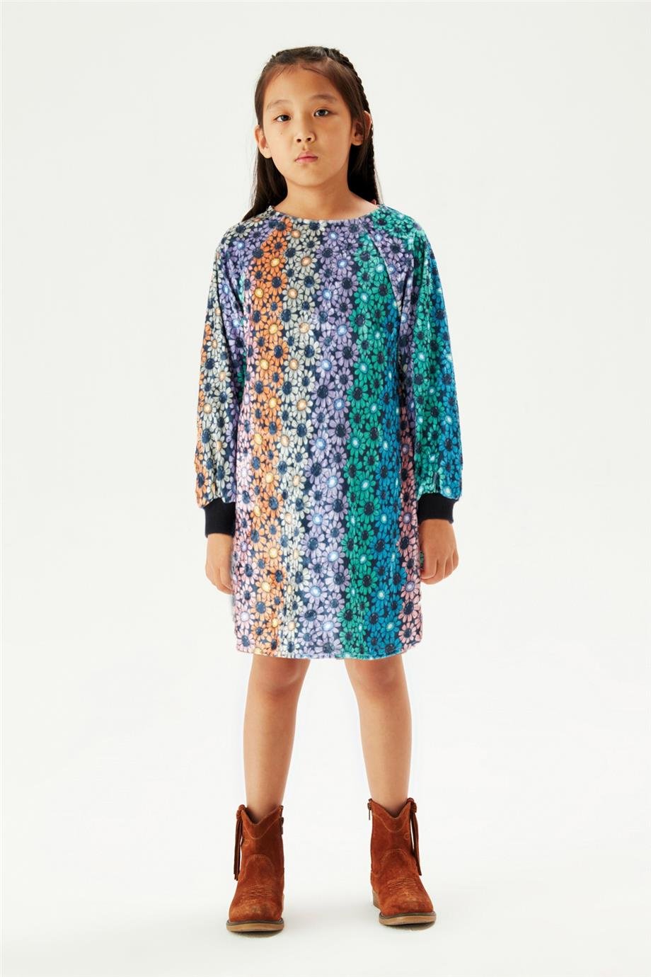 Tyess Kız Çocuk Desenli Elbise
