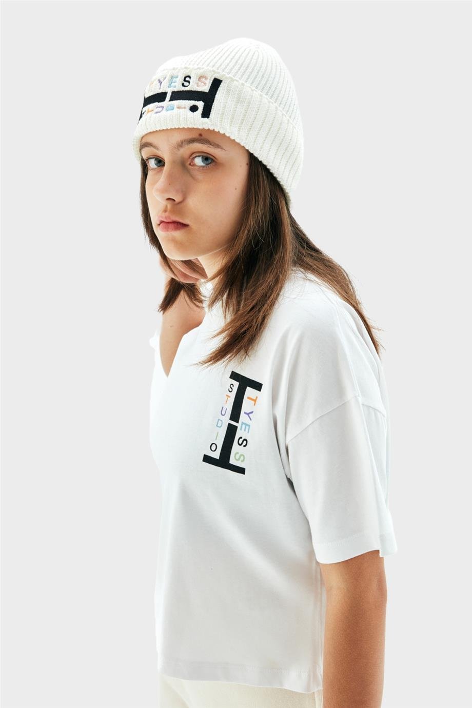 Tyess Kız Çocuk Ekru Bere