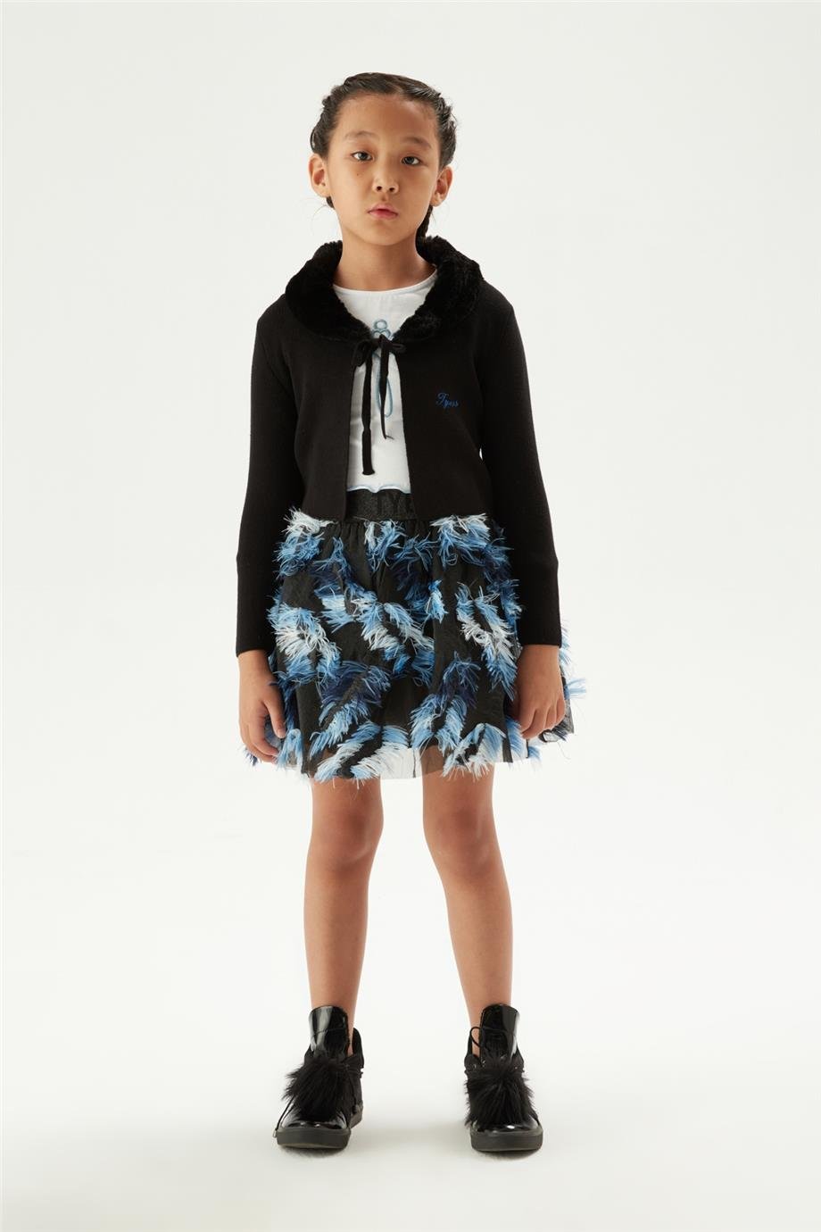 Tyess Kız Çocuk Siyah Hırka