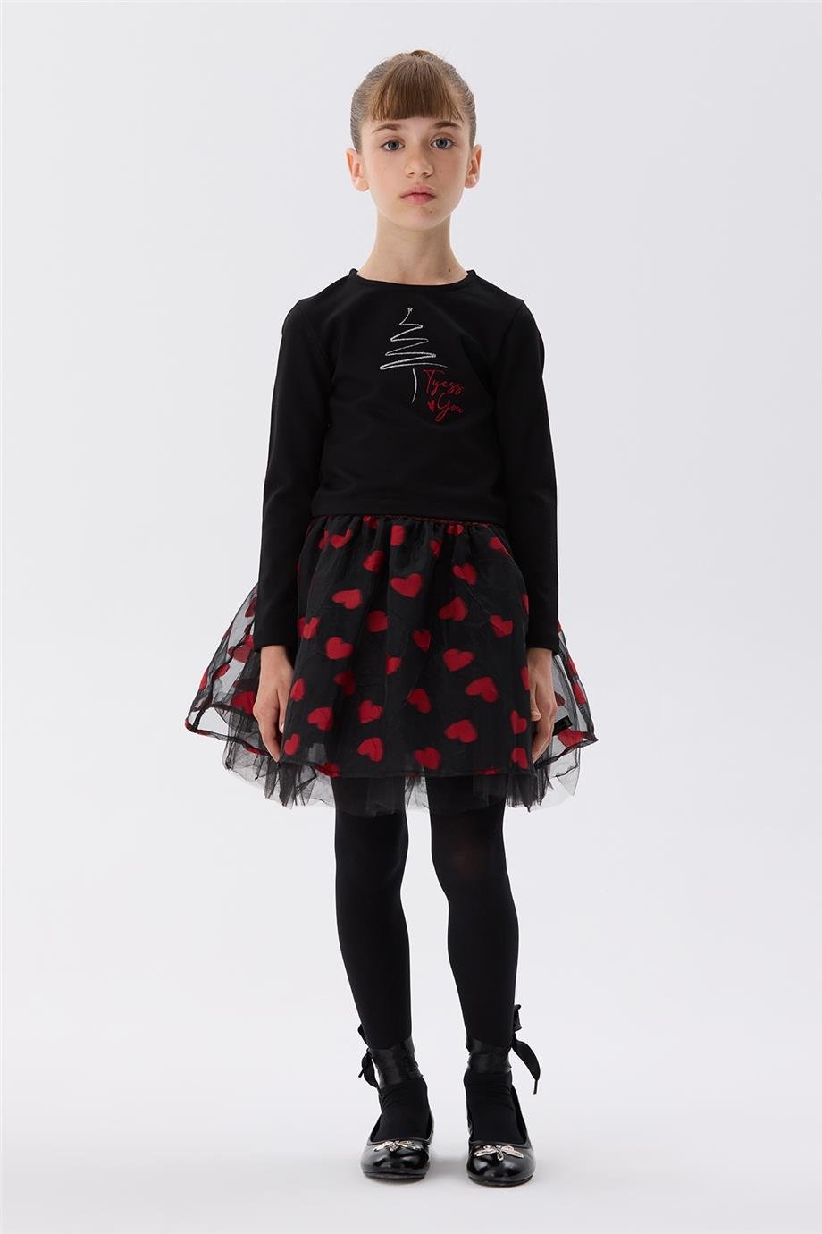 Tyess Kız Çocuk Siyah Kazak