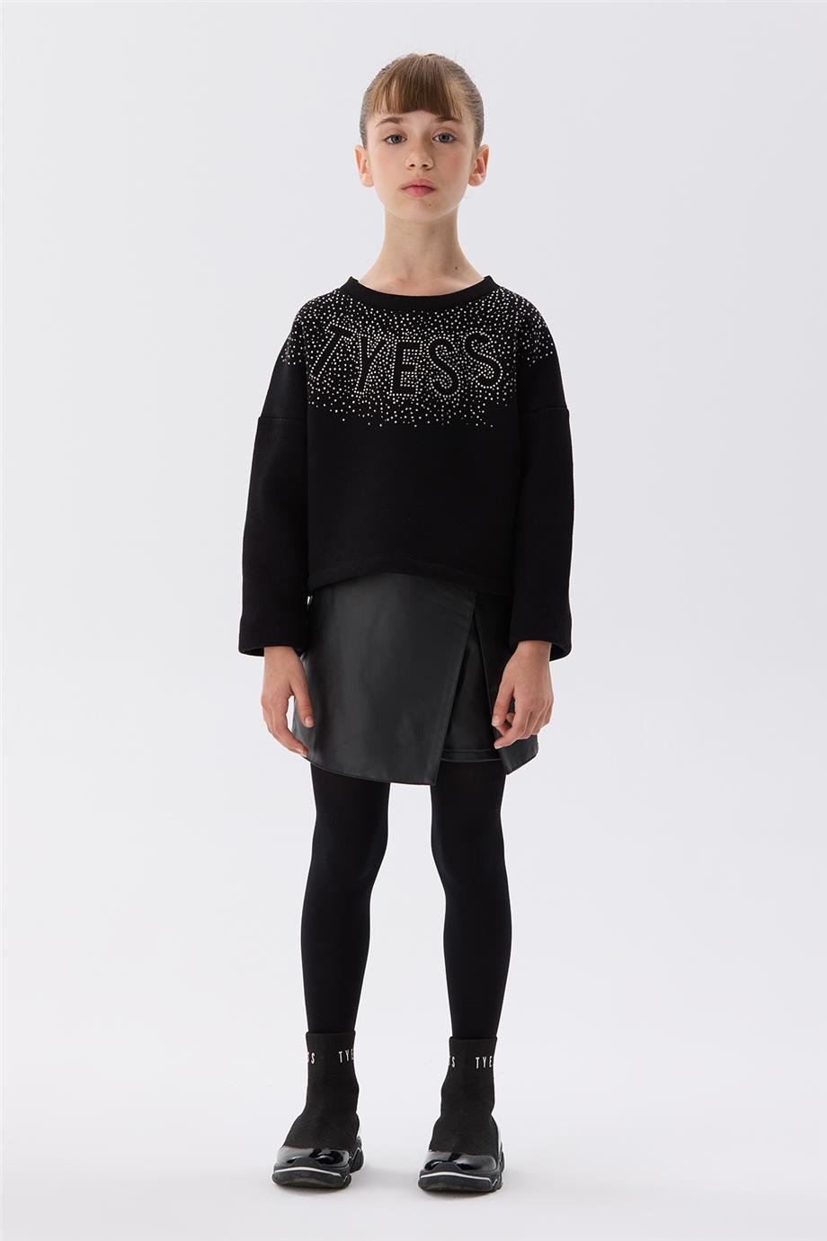 Tyess Kız Çocuk Siyah Şort Etek