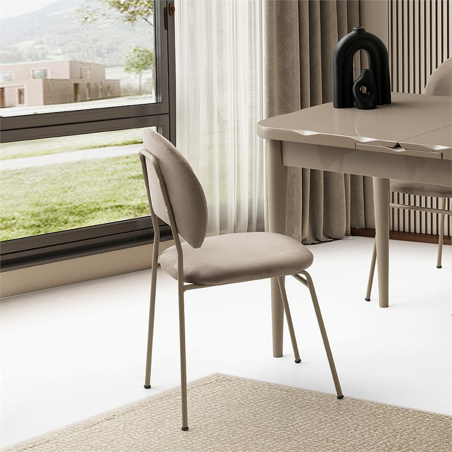 70x120+30 KELEBEK KÜTÜK HG CAPPİCİNO MASA + 4 SUNA SANDALYE TAKIMI