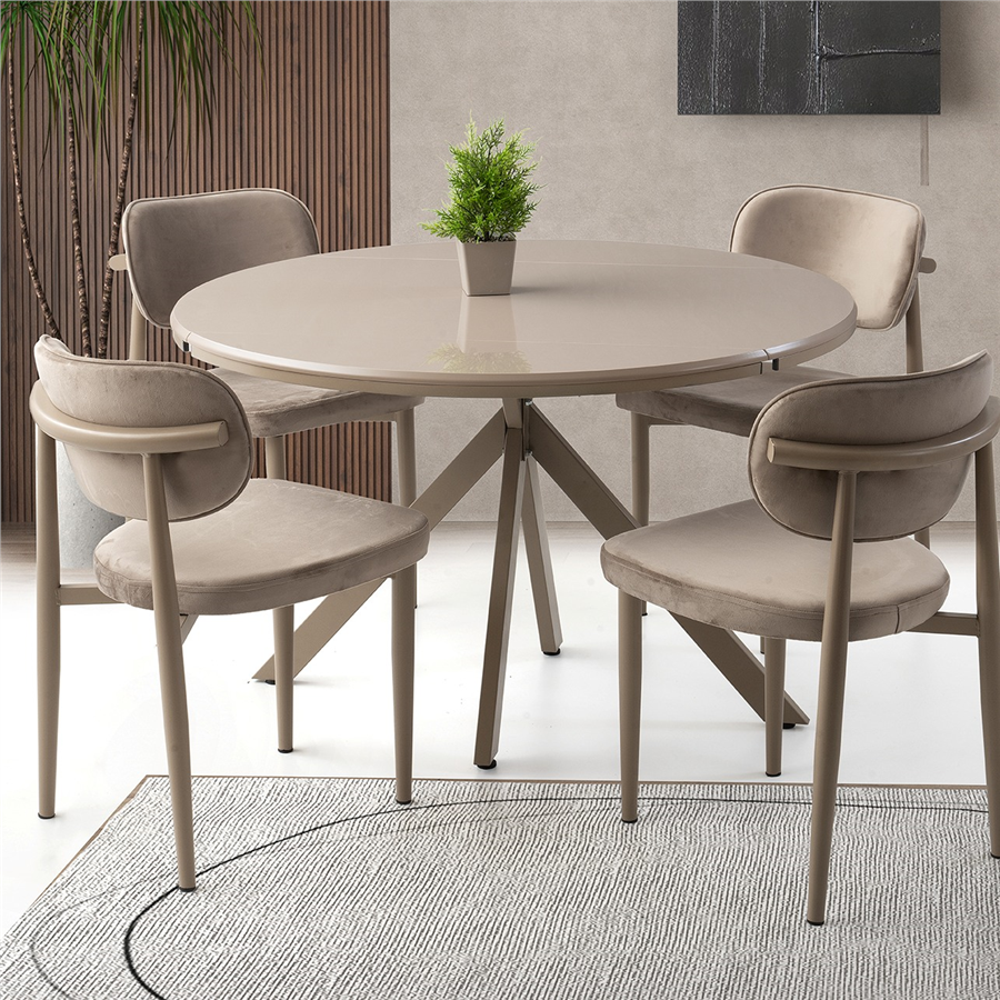 70+50x120 PEGASUS HG CAPPİCİNO MASA + 4 SİESTA SANDALYE TAKIMI