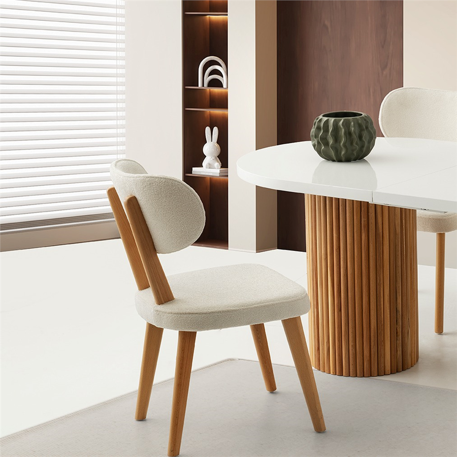 90x160+30 PİCASSO NATUREL MASA + 6 NERGİS SANDALYE TAKIMI