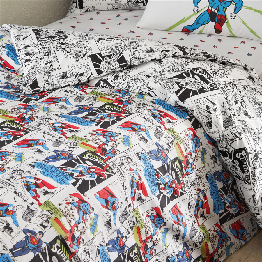 YATAŞ PUFFY SUPERMAN COMIC RANFORCE NEVRESİM TAKIMI - BEYAZ