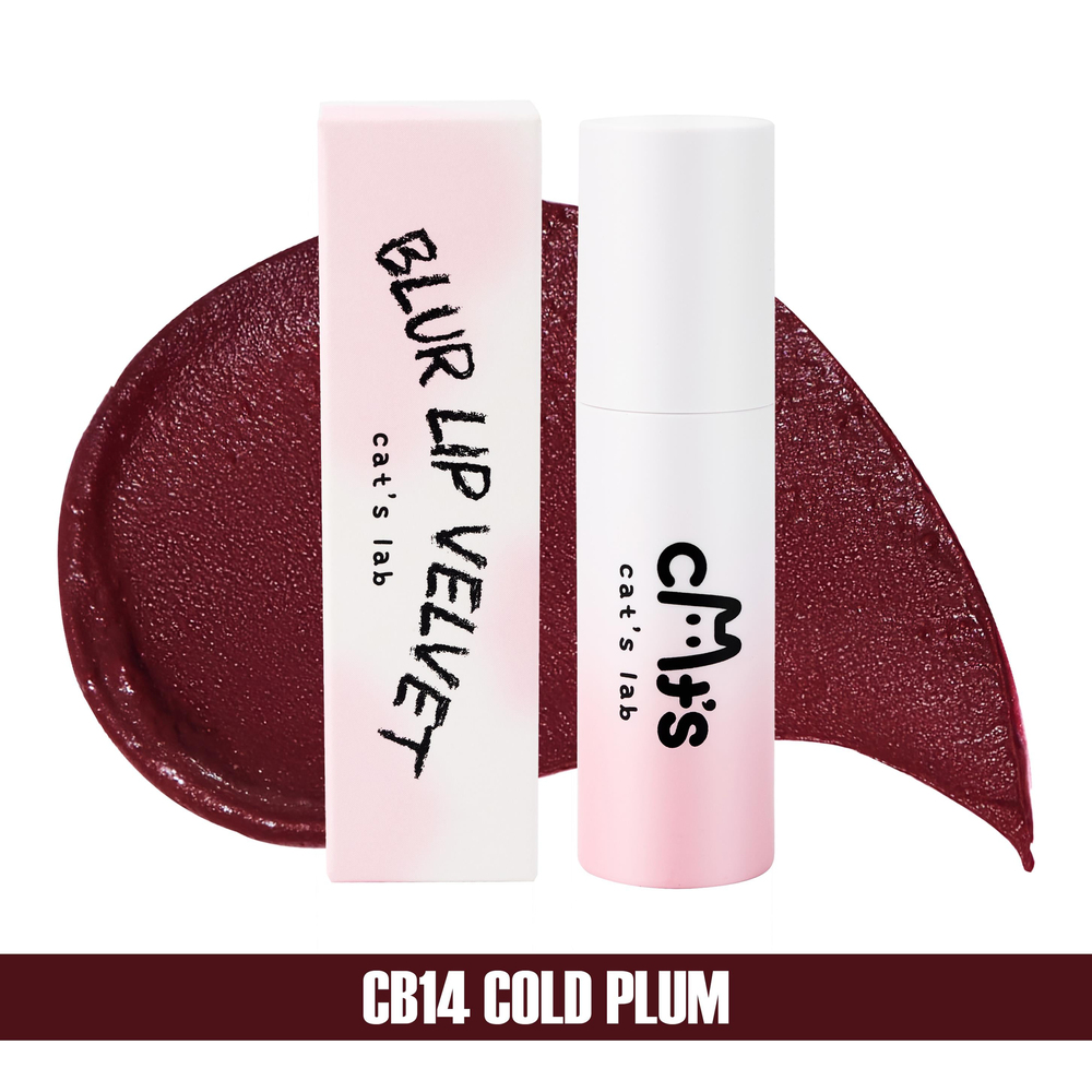 Kadife Yapılı Mat Ve Pigmentli Kalıcı Tint Ruj ve Allık CB14 Cold Plum (Koyu Bordo) - 2.3 gr