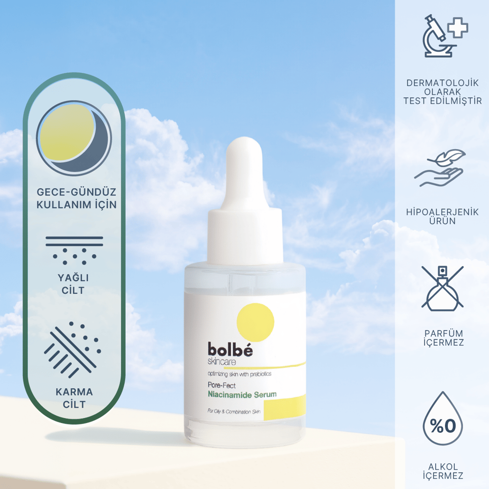 Gözenek Sıkılaştırıcı, Aydınlatıcı,Yatıştırıcı Bariyer Güçlendirici Niacinamide Serum - 30 ml