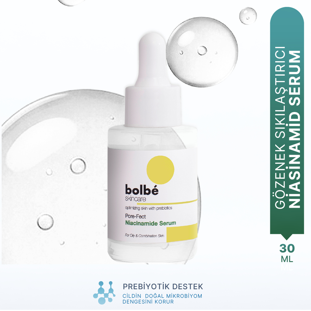 Gözenek Sıkılaştırıcı, Aydınlatıcı,Yatıştırıcı Bariyer Güçlendirici Niacinamide Serum - 30 ml