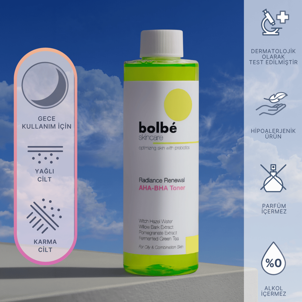 Peeling Etkili, Canlandırıcı, Cilt Tonu Eşitleyici, Gözenek Sıkılaştırıcı AHA-BHA Tonik - 200 ml