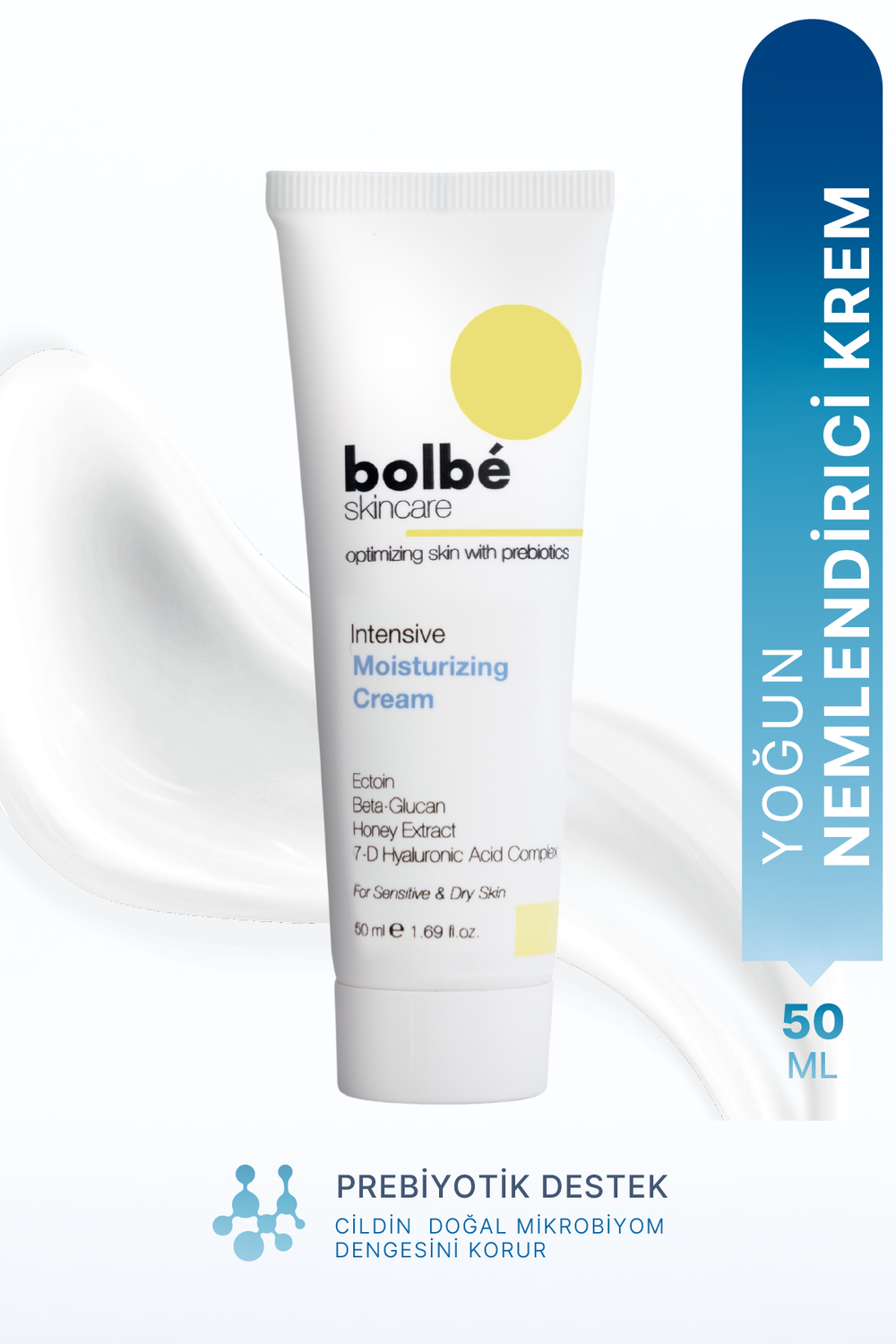 Yoğun Nemlendirici, Onarıcı ve Besleyici, Prebiyotikli Yüz Kremi (Hyaluronik Asit) - 50 ml