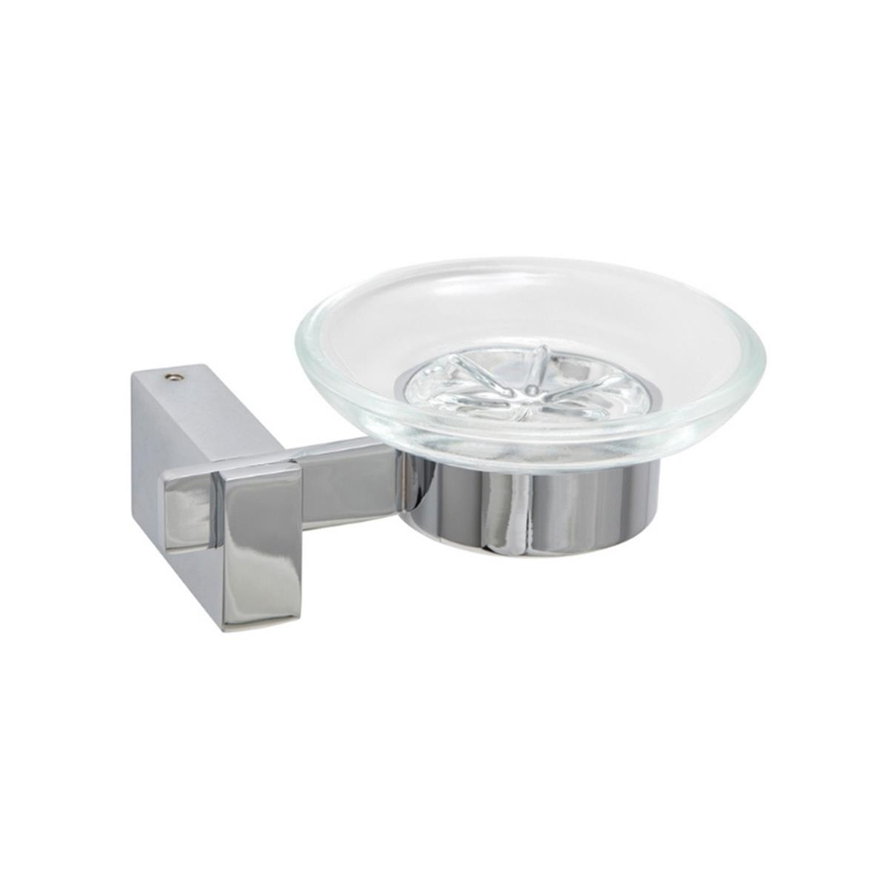 Aksu Flat Montajlı Sabunluk Cam Krom