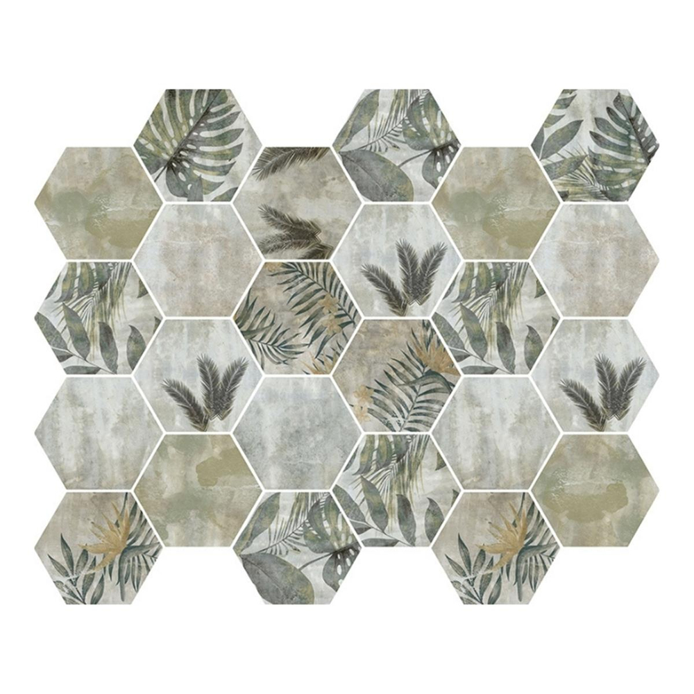 Betsan Hexa Mega Botanica Green 77x88 mm Dekor Mozaik