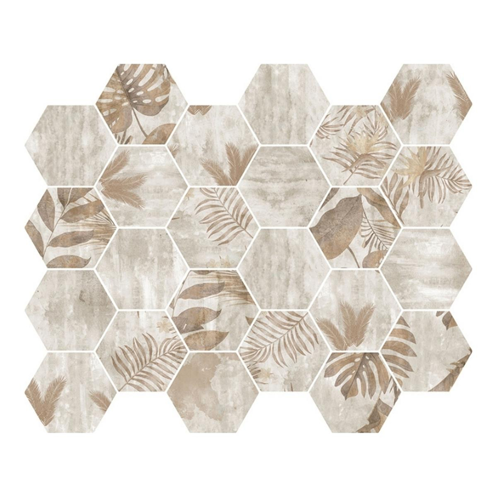 Betsan Hexa Mega Botanica Beige 77x88 mm Dekor Mozaik