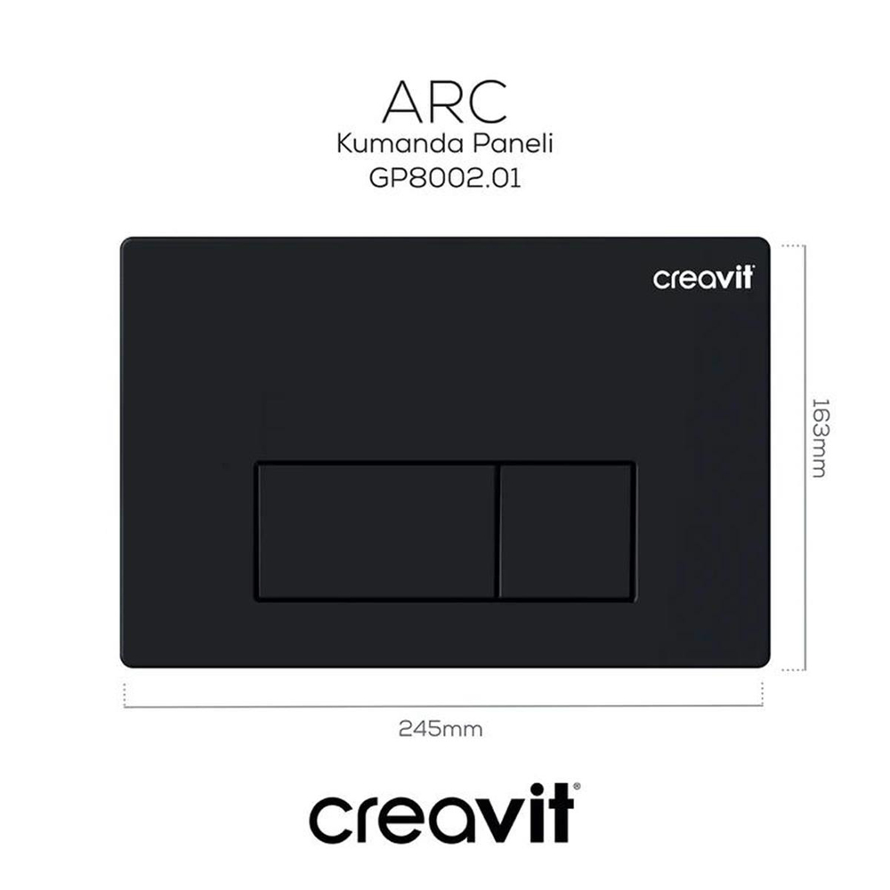 Creavit ARC Mat Siyah Boyalı Kumanda Paneli