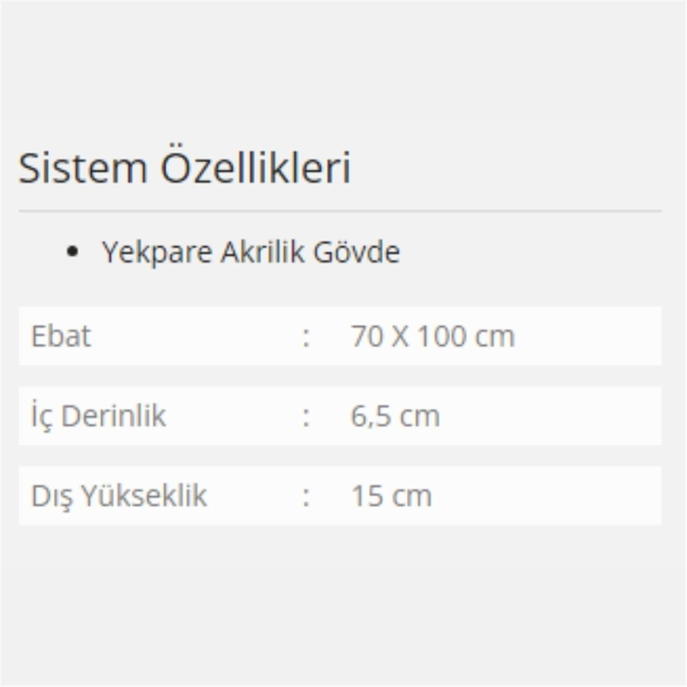 Formina Dikdörtgen Monoblok Duş Teknesi