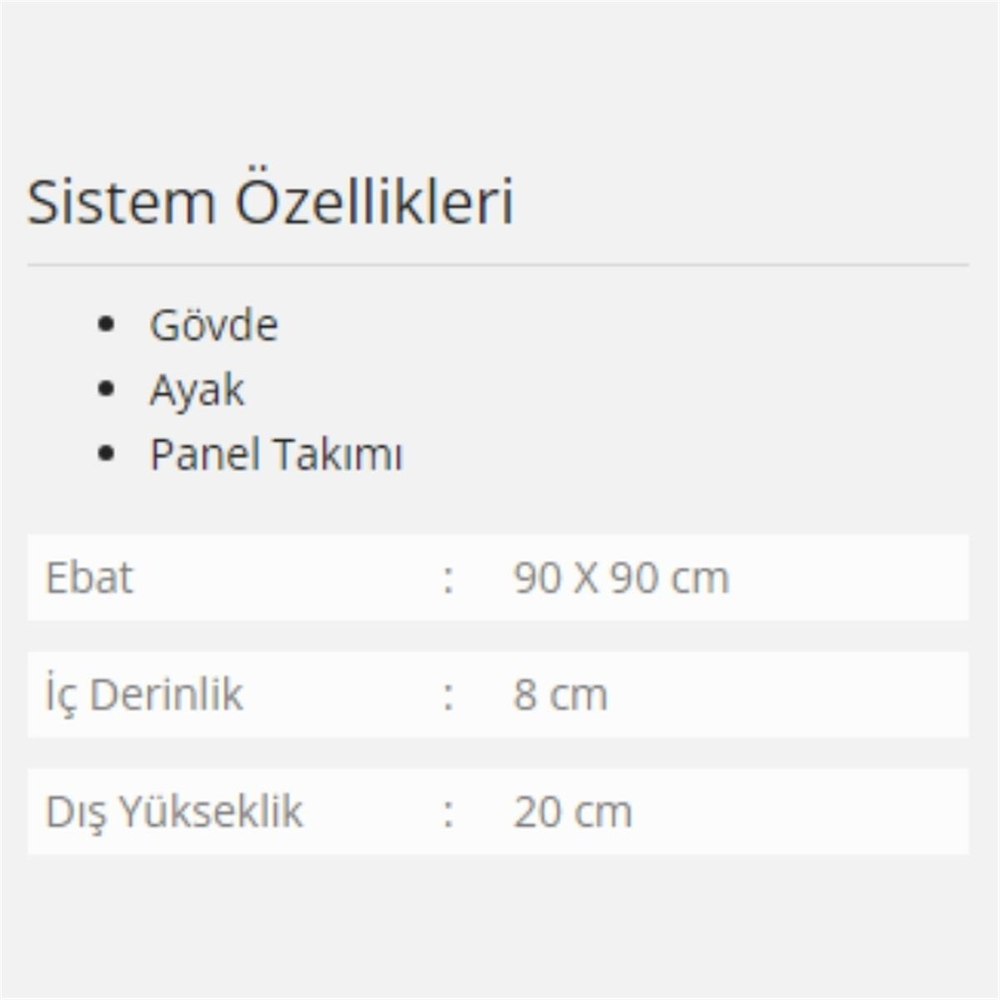 Formina Luna Panelli ve Oturmalı Duş Teknesi