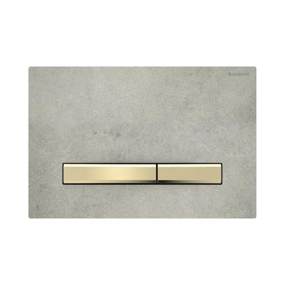 Geberit Kumanda Kapağı Sigma50 - Çift Basmalı - Beton / Pirinç