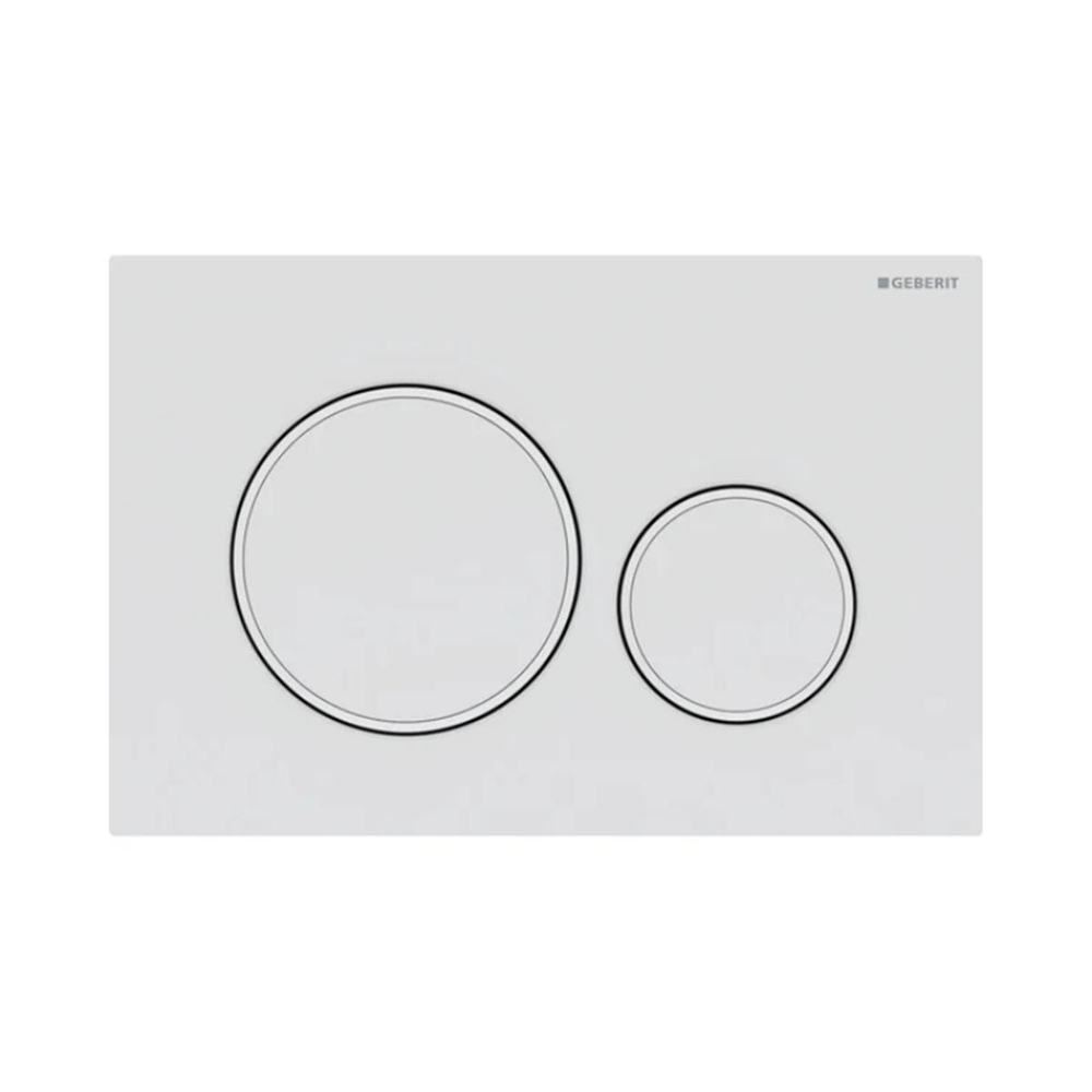 Geberit Kumanda Kapağı Sigma20 - Çift Basmalı - Mat Beyaz / Beyaz / Mat Beyaz