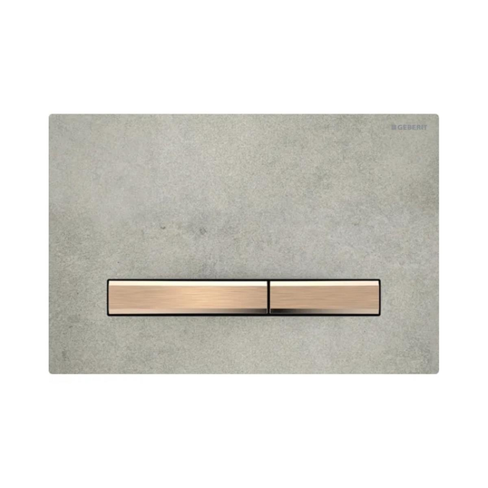 Geberit Kumanda Kapağı Sigma50 - Çift Basmalı - Beton / Bronz