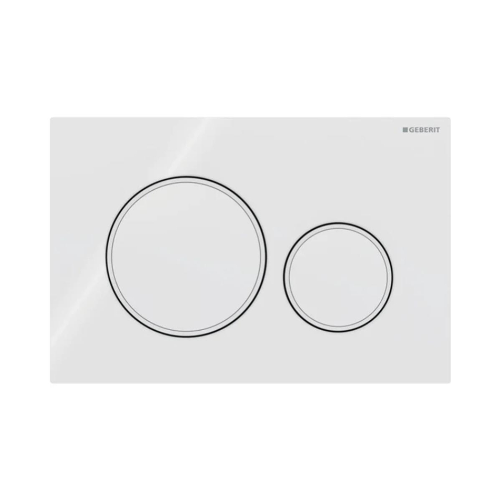 Geberit Kumanda Kapağı Sigma20 - Çift Basmalı - Beyaz / Mat Beyaz / Beyaz