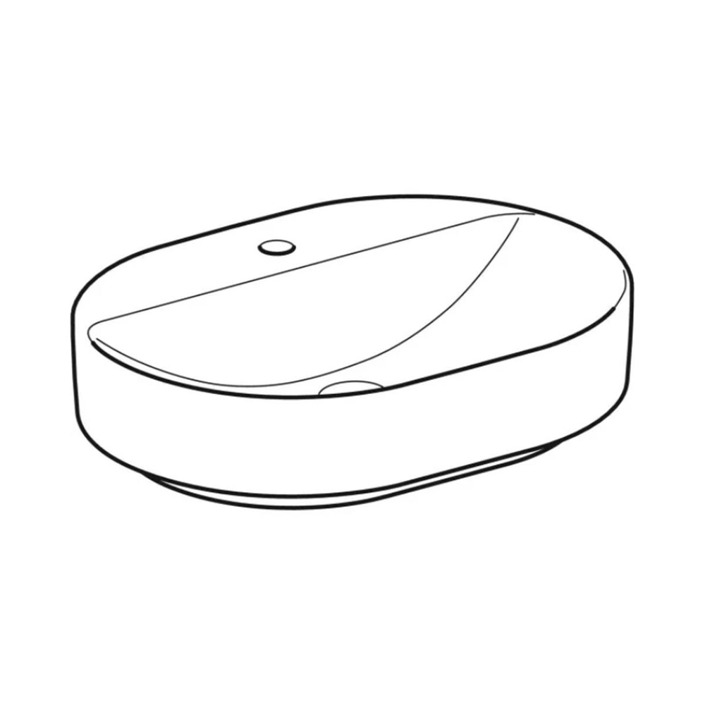 Geberit VariForm Çanak Lavabo, Eliptik ve Batarya Banklı, 60x45 cm (Taşma Deliksiz)