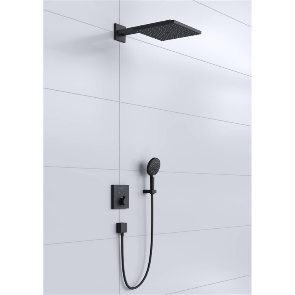 Hansgrohe Raindance E Duş sistemi ankastre montaj için ShowerSelect termostat ile  Satin Siyah