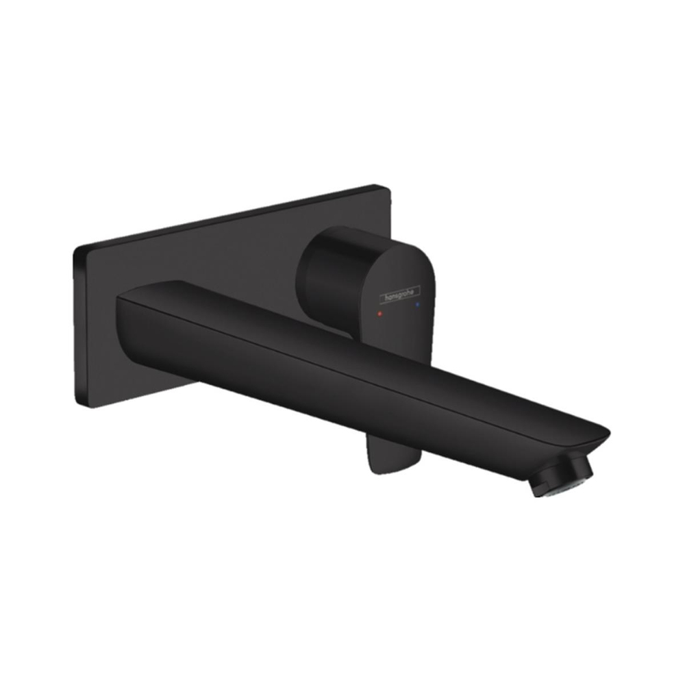 Hansgrohe Talis E Tek kollu lavabo Bataryası Ankastre Duvara Monte, 22.5 cm gaga ile Satin Siyah