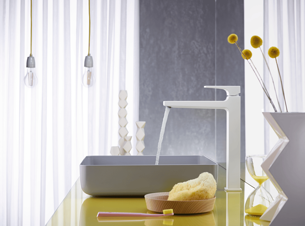 Hansgrohe Metropol Tek kollu lavabo Bataryası 260 çubuk volan, bas- aç gider seti ile, çanak lavabolar için Satin Beyaz