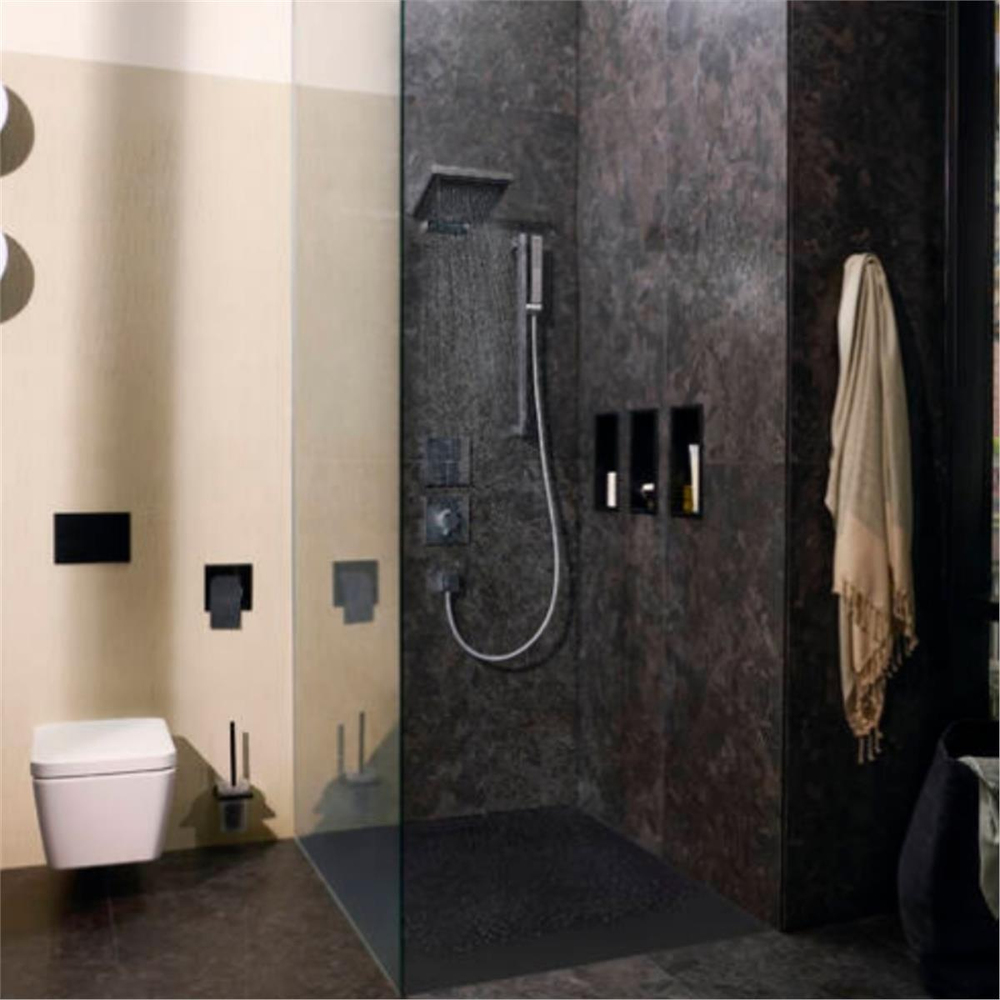 Hansgrohe XtraStoris Original Duvar nişi entegre çerçeveli 300/150/100 Satin Siyah